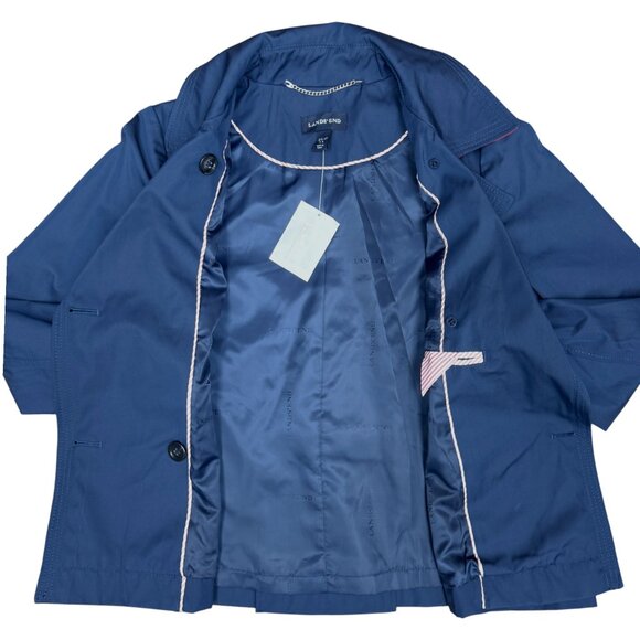 NWT Women's LANDS' END Short Peacoat Trench Jacket Navy | Size 2-4 - Picture 3 of 10
